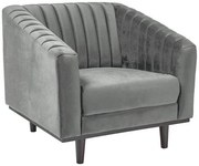 Fotoliu Asprey Velvet, gri/negru
