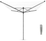 Uscator de rufe pentru exterior Brabantia Lift-O-Matic 90300266, 40 m, Inaltime reglabila, Tepusa metalica, Geanta pentru clesti, Husa, Rezistent la coroziune, Inox