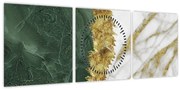 Tablou - Marmură verde N⁰1 (cu ceas) (90x30 cm)