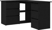 vidaXL Birou cu sertar Stejar Negru 145 x 100 x 76 cm Lemn compozit