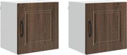 vidaXL Dulap de bucătărie cu raft 2 pcs Stejar închis 40 x 31 x 40 cm