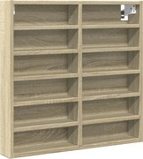 vidaXL Dulap cu vitrină, stejar sonoma, 60x8,5x58 cm, lemn prelucrat