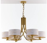 Jupiter 2098 - Lustru cu lanț ARTHUR 6xE27/15W/230V alb/auriu/decor marmură