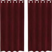 vidaXL Perdele opace 2 pcs Roșu Vin 140 x 175 cm Catifea
