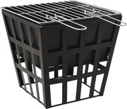 vidaXL Vatră de foc 2-in-1 cu grătar, 34x34x48 cm, oțel