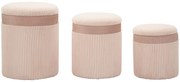 Mauro Ferretti Set De 3 Pufuri Cu Spatiu De  Depozitare, Roz, Cm Ø 40,5X49,5-35X42-31X36 | Aosom Romania
