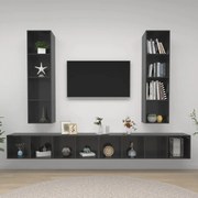 vidaXL Dulapuri TV suspendate, 4 buc., gri lucios, lemn prelucrat