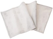 Traversă de masă de Crăciun impermeabilă Fulgi argintii, 33 x 140 cm