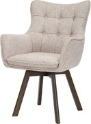 Set de 2 scaune pivotante picioare din lemn THOR bej