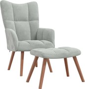 vidaXL Fotoliu de relaxare 2 pcs Gri deschis Catifea