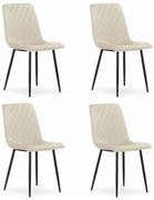 Set 4 Scaune Bucatarie/Dining Clay Catifea Bej