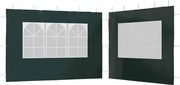 vidaXL Perete lateral cort petrecere, 2 buc, verde, PE, cu fereastră