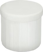 HOMCOM Puf depozitare Bancă depozitare pliabilă 35 L 38x38x38 cm Tapițerie din Catifea Cufăr de Depozitare Rotund Crem | Aosom Romania