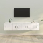 vidaXL Set dulap TV, 4 piese, alb extralucios, lemn prelucrat