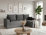 Coltar extensibil de colt VALERIO, gri inchis, reversibil, 238x140 cm + 2 perne GRATUIT