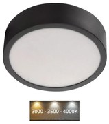 Plafonieră LED/12,5W/230V 3000/3500/4000K d. 17 cm negru