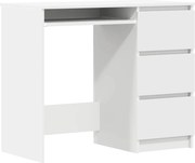 vidaXL Birou, alb, 90x45x76 cm, lemn prelucrat
