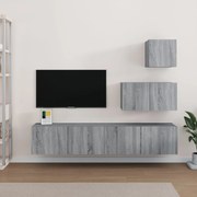 vidaXL Set dulapuri TV, 4 piese, gri sonoma, lemn prelucrat