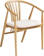 Scaun de dining în culoare naturală cu cotiere din lemn de stejar Agustin – House Nordic