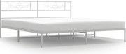 vidaXL Cadru de pat metalic cu tăblie, alb, 183x213 cm