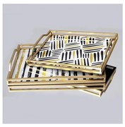 SET 2x tavă decorativă 40x30/35x25 cm auriu