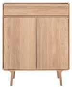 Comodă cu sertar din lemn masiv de stejar Gazzda Fawn