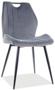 Scaun de bucaterie Arco Velvet, gri/negru