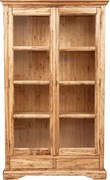 Vitrina, L109 36 H180 cm, 2 usi 2 sertare, lemn masiv