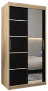 Dulap de haine 100 cm cu oglindă Verika 2 100 (stejar sonoma + negru). 1063764