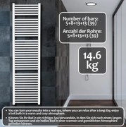 AQUAMARIN Radiator vertical de baie 1800 x 600 mm, alb