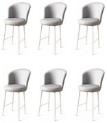 Set de scaune de bar Uras Grey and White, 6 buc., 6 buc.