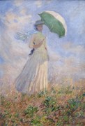 Reproducere Woman with a Parasol turned to the Right, 1886, Claude Monet