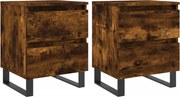 vidaXL Noptiere, 2 buc., stejar fumuriu, 40x35x50 cm, lemn compozit