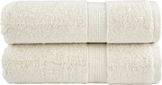 vidaXL Prosoape oaspeți premium SOLUND 2 buc. crem 30x50 cm 600 gsm