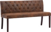 vidaXL Bancă, maro, 148,5 cm, velur ecologic