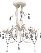 vidaXL Lampă de plafon suspendată, cristal, candelabru alb elegant