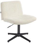 HR150CROSS Scaun Alb din Catifea Reiată cu Bază Neagră