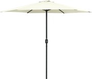 vidaXL Umbrelă de soare grădină stâlp aluminiu alb nisipiu 270x246 cm