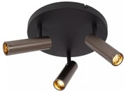 Lucide 22974/13/15 - Plafonieră cu spoturi GRADO 3xGU10/12W/230V maro/negru