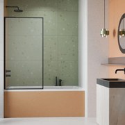 Paravan de cada Radaway Modo F SL PNJ II negru mat-transparent 50x150 cm sticla 8 mm stanga