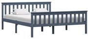 vidaXL Cadru de pat, gri, 160 x 200 cm, lemn masiv de pin