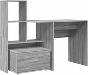 vidaXL Birou cu sertar Gri Sonoma 131,5 x 50 x 106,5 cm Lemn compozit