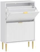 HOMCOM Dulap pentru pantofi pentru 12 perechi de pantofi cu 2 sertare rabatabile, Alb | Aosom Romania