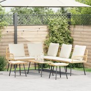 vidaXL Set de canapele pentru grădină 4 pcs natural poliratan