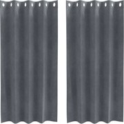 vidaXL Perdele opace 2 pcs Gri deschis 140 x 175 cm Catifea