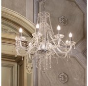 Lustră de cristal pe lanț Ideal Lux AMADEUS 8xE14/40W/230V d. 80 cm transparent