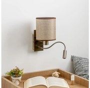 Lampă LED de perete Brilagi NUBILA 1xE27/25W/230V + LED/3W alamă/maro