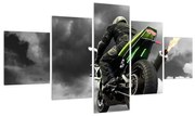 Tablou cu motociclist pe motocicletă (125x70 cm), în 40 de alte dimensiuni noi