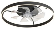 Ventilator de tavan negru 70cm incl. LED Dimmable cu telecomandă - Maddy