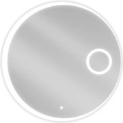 Mexen Ella oglindă de baie iluminată cu oglindă cosmetică, rotundă 80 cm, LED 6000K, antiaburire - 9811-080-080-611-00